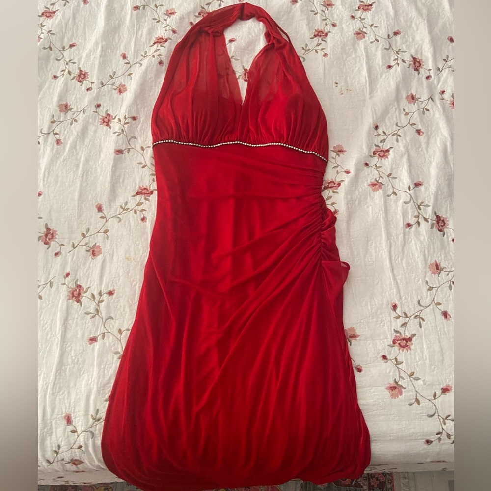 Betsy & Adam By Linda Bernell Red Formal Gown